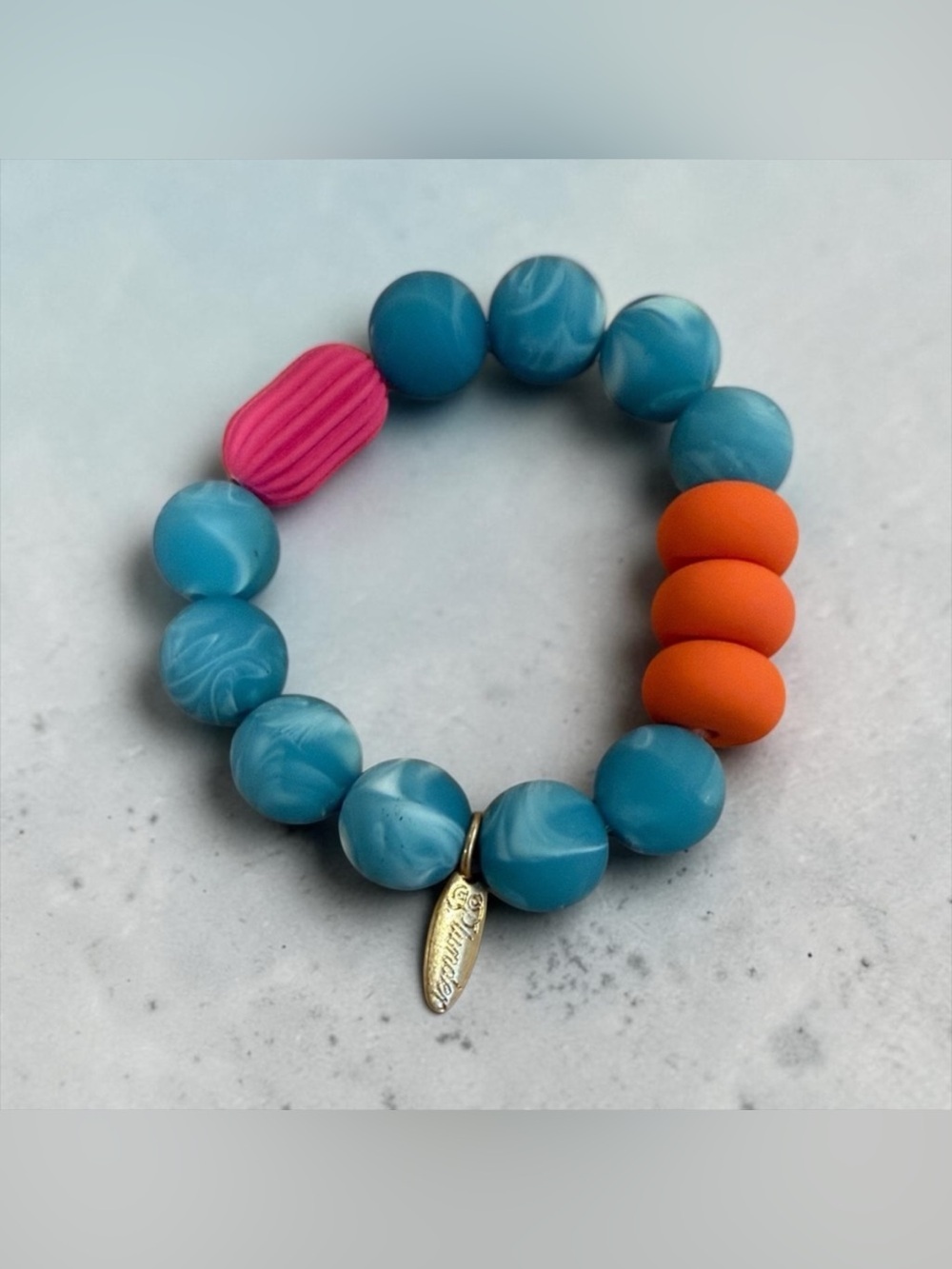 Plunder Blue and Orange Beaded Bracelet
